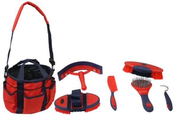6 piece soft grip grooming kit with nylon carrying bag- 6 piece soft grip grooming kit with nylon carrying bag