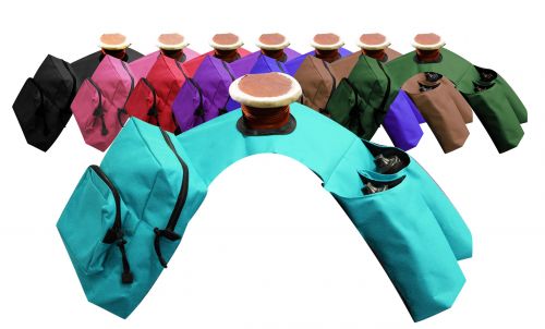 Insulated cordura horn bags with double pockets on one side and 2 water bottles on the other side.- Insulated cordura horn bags with double pockets on one side and 2 water bottles on the other side.