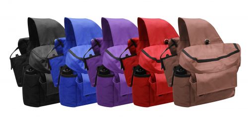 Insulated cordura saddle bags with double pockets and water bottles on each side.-Insulated cordura saddle bags with double pockets and water bottles on each side.