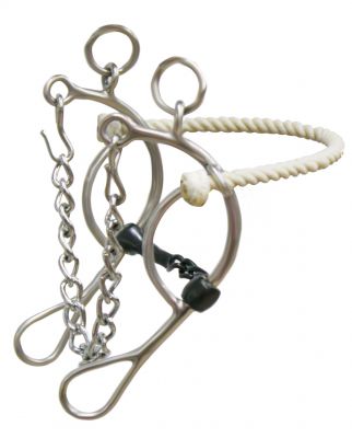 stainless steel rope nose gag bit with 8" cheeks-stainless steel rope nose gag bit with 8 cheeks