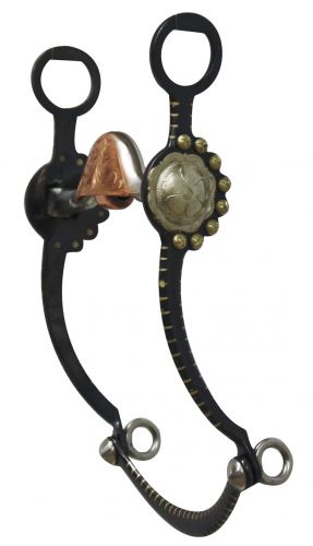 black steel show bit with silver inlay and concho on the 8.5" cheeks- black steel show bit with silver inlay and concho on the 8.5 cheeks