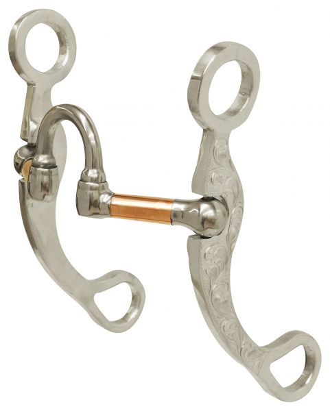 Medium swivel port mouth bit with copper rollers-Medium swivel port mouth bit with copper rollers