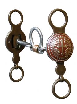 Antiqued Floral Cross Concho Bit-Antiqued Floral Cross Concho Bit