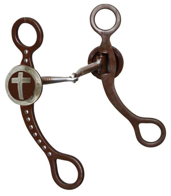 brown steel bit with silver beading-brown steel bit with silver beading
