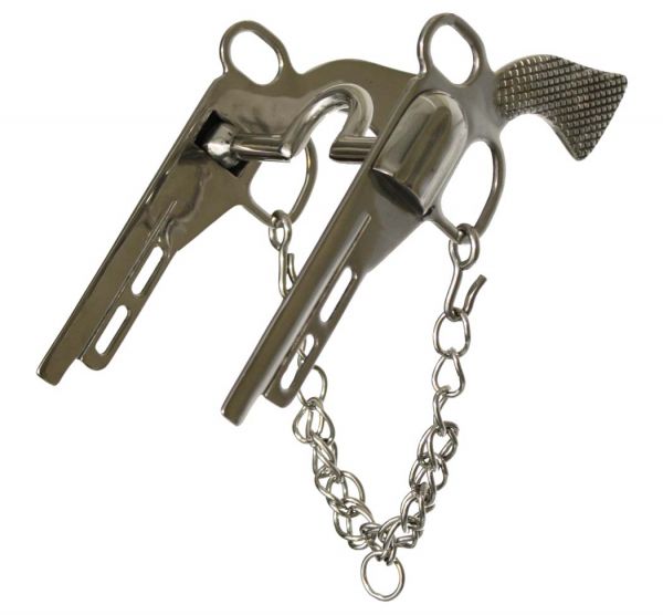 stainless steel pistol style bit with 9" cheeks- stainless steel pistol style bit with 9 cheeks