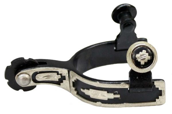 Toddler size black steel show spur with silver trim-toddler size black steel show spur with silver trim