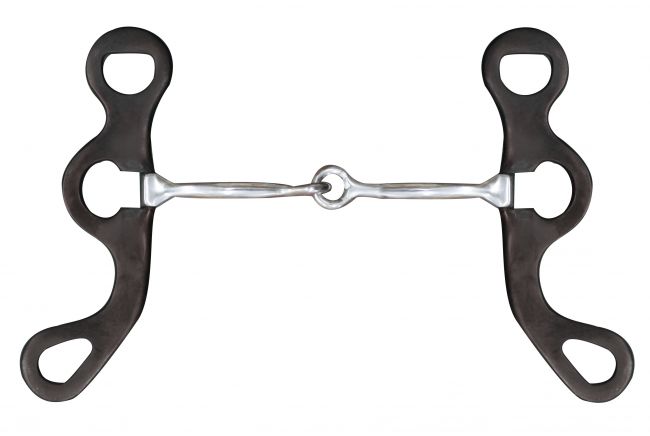 brown steel bit with 5" stainless steel broken mouth.- brown steel bit with 5 stainless steel broken mouth.