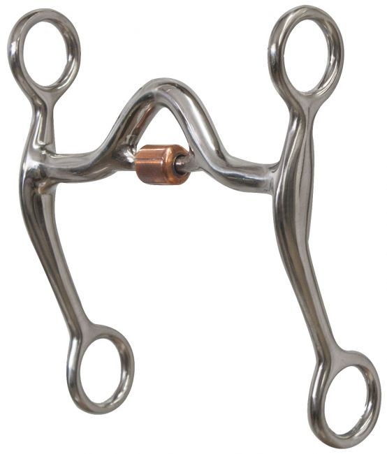 stainless steel curb bit with copper roller port.- stainless steel curb bit with copper roller port.