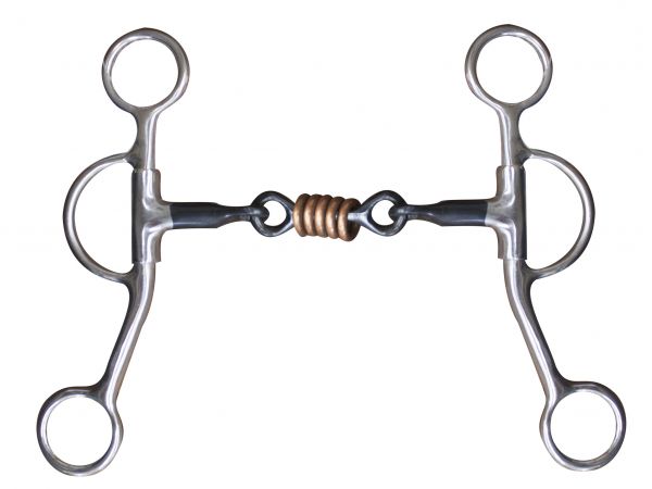stainless steel 5" dog bone snaffle with rings.-stainless steel 5 dog bone snaffle with rings.