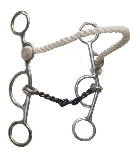 stainless steel combination bit with rope nose and dog bone mouth-stainless steel combination bit with rope nose and dog bone mouth