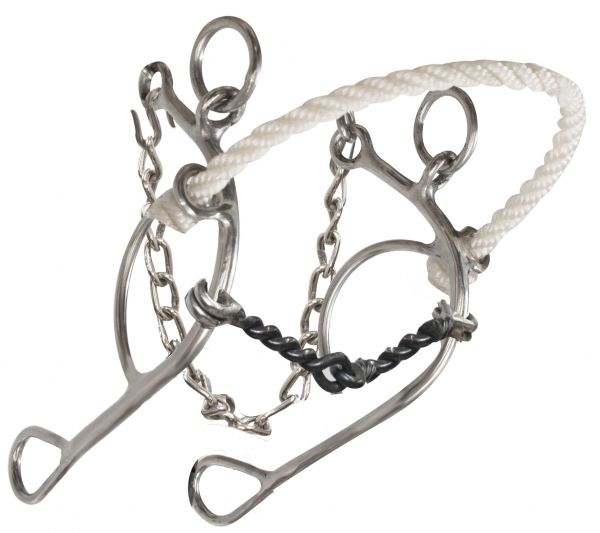 stainless steel, rope nose combination but with twisted sweet iron mouth- stainless steel, rope nose combination but with twisted sweet iron mouth