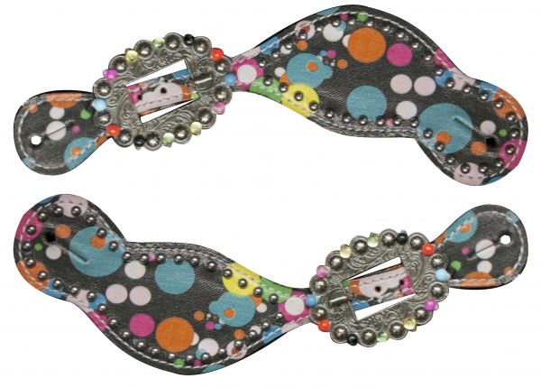 Ladies size polka dot spur straps- Ladies size polka dot spur straps