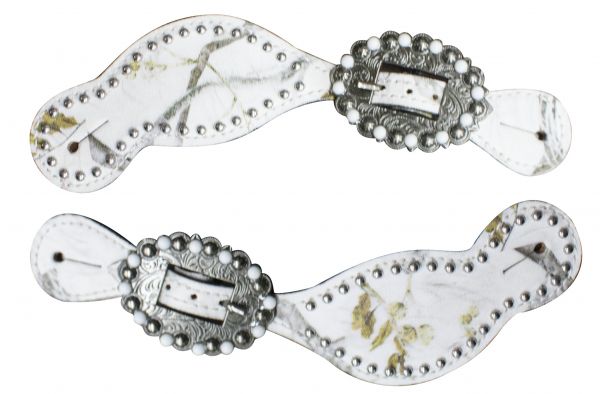 Ladies Size winter camo print spur straps- Ladies Size winter camo print spur straps