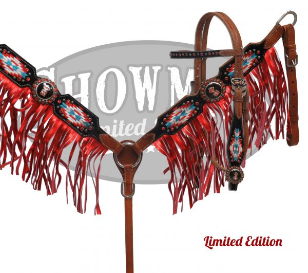 LIMITED EDITION Embroidered Navajo headstall and breast collar set-LIMITED EDITION Embroidered Navajo headstall and breast collar set