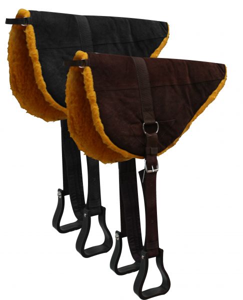Suede Leather Bareback Pad with Kodel Fleece Bottom-Suede Leather Bareback Pad with Kodel Fleece Bottom