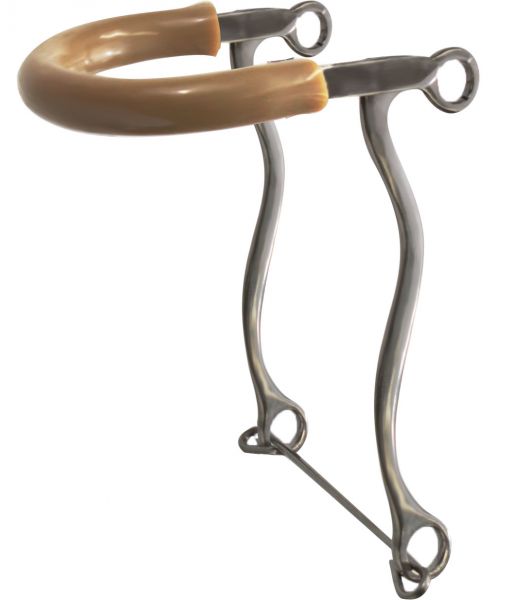 stainless steel rubber nose hackamore with 8.5" cheeks.-stainless steel rubber nose hackamore with 8.5 cheeks.