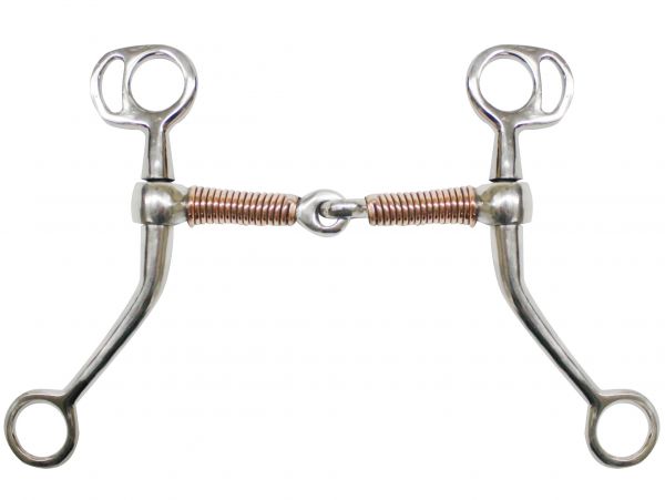 Stainless Steel Tom Thumb Bit with 5" Copper Wrapped snaffle Mouth-Stainless Steel Tom Thumb Bit with 5 Copper Wrapped snaffle Mouth