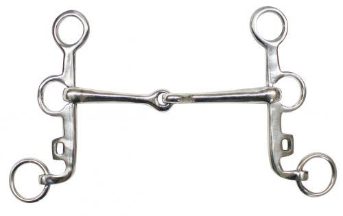 Chrome Plated Argentine Snaffle. 5" Broken Mouth- Chrome Plated Argentine Snaffle. 5 Broken Mouth