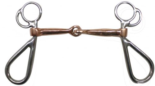 Stainless Steel Snaffle Bit with 5" Copper Mouth-Stainless Steel Snaffle Bit with 5 Copper Mouth