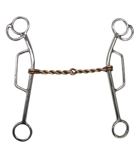 Stainless Steel Sliding Gag Bit with 5" Twisted, Broken Mouth Piece-Stainless Steel Sliding Gag Bit with 5 Twisted, Broken Mouth Piece