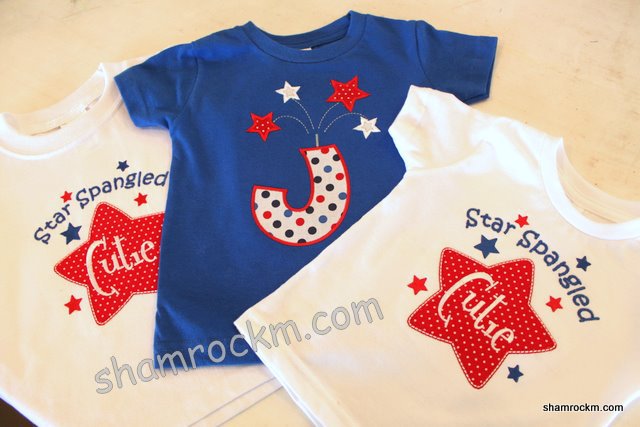 4th of July Trio-applique embroidery