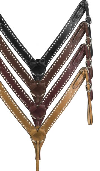 Breast Collar with Buck Stitching-Breast Collar with Buck Stitching