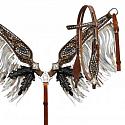 Silver glitter painted headstall and breast collar set- Silver glitter painted headstall and breast collar set