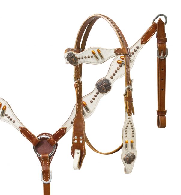 Guns N' Ammo headstall and breast collar set.-Guns N' Ammo headstall and breast collar set.