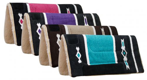 32" x 32" Woven Acrylic Top Saddle Pad with Navajo Design and Kodel Fleece Bottom-32 x 32 Woven Acrylic Top Saddle Pad with Navajo Design and Kodel Fleece Bottom