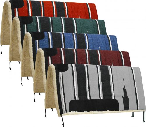32" x 32" oversized Navajo saddle pad with Kodel fleece bottom and suede wear leathers-32 x 32 oversized Navajo saddle pad with Kodel fleece bottom and suede wear leathers