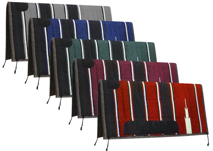 32" x 32" Navajo saddle pad with felt bottom and oversized suede wear leathers- 32 x 32 Navajo saddle pad with felt bottom and oversized suede wear leathers