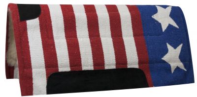 30" x 32" American flag pad with Kodel fleece bottom and suede wear leathers- 30 x 32 American flag pad with Kodel fleece bottom and suede wear leathers