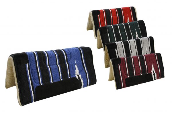 24" x 24" Economy Style Navajo pony pad with fleece bottom and suede wear leathers-24 x 24 Economy Style Navajo pony pad with fleece bottom and suede wear leathers