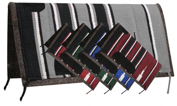 Showman 24" x 24" Navajo pony pad with felt bottom and suede wear leathers-Showman 24 x 24 Navajo pony pad with felt bottom and suede wear leathers