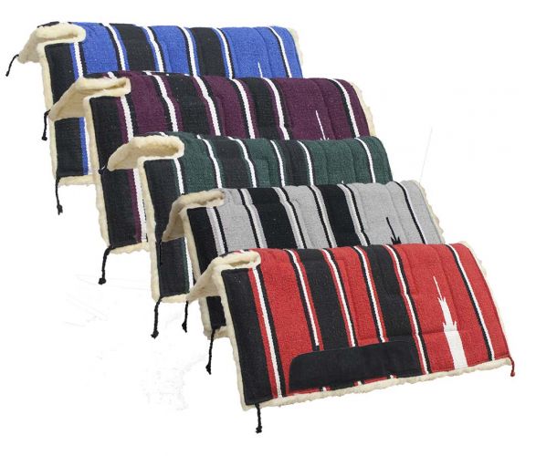 30" x 30" Navajo built up cut back pad with Kodel fleece bottom and suede wear leathers-30 x 30 Navajo built up cut back pad with Kodel fleece bottom and suede wear leathers
