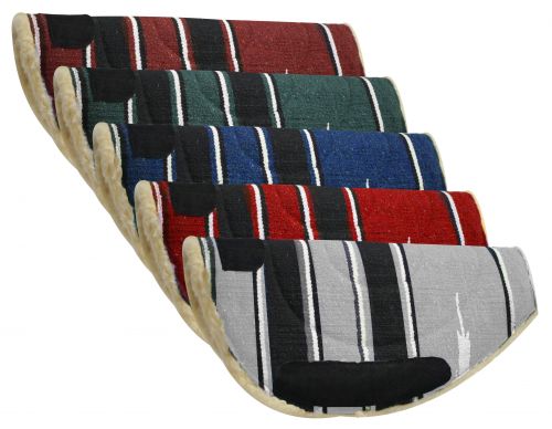 Navajo barrel pad with Kodel fleece bottom and suede wear leathers-Navajo barrel pad with Kodel fleece bottom and suede wear leathers