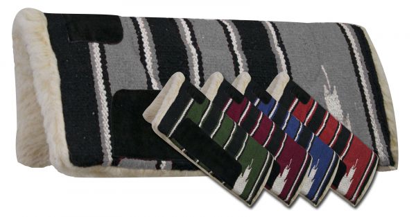 Showman 20" x 20" Navajo mini pad with Kodel fleece bottom and suede wear leathers.-Showman 20 x 20 Navajo mini pad with Kodel fleece bottom and suede wear leathers.