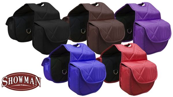 Insulated quilted nylon horn bag with velcro closure.-Insulated quilted nylon horn bag with velcro closure.