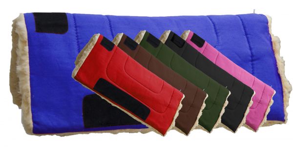 24" x 24" Heavy Canvas Pony "work" top pad features Kodel fleece bottom with suede leather wear leathers- 24 x 24 Heavy Canvas Pony work top pad features Kodel fleece bottom with suede leather wear leathers