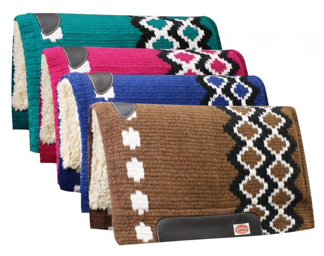 36" x 34" 100% Wool Top Cutter Style Saddle Pad with Kodel Fleece Bottom-36 x 34 100% Wool Top Cutter Style Saddle Pad with Kodel Fleece Bottom