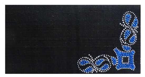 38"x 34" 5lb100% Woven New Zealand wool saddle blanket with crystal rhinestone blue diamond design-38x 34 5lb100% Woven New Zealand wool saddle blanket with crystal rhinestone blue diamond design