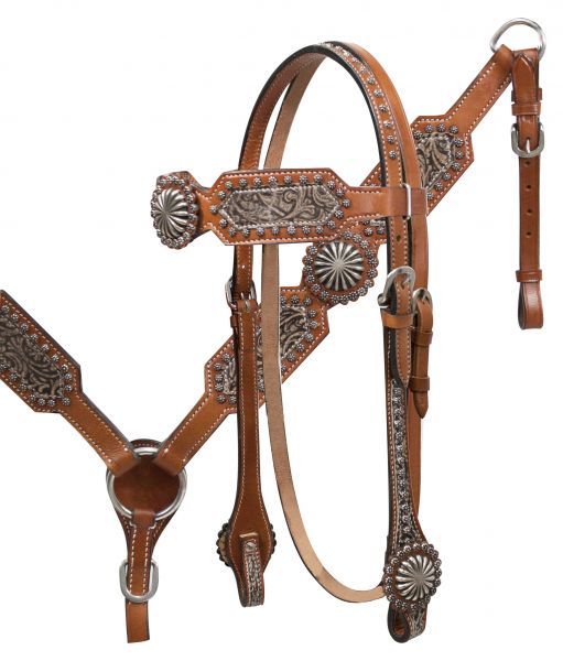 Filigree overlay headstall and breast collar set with starburst conchos-Filigree overlay headstall and breast collar set with starburst conchos