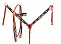 Orange and Yellow Navajo Beaded headstall and breast collar set