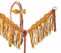Sunflower Overlay Browband Headstall and Breastcollar Set