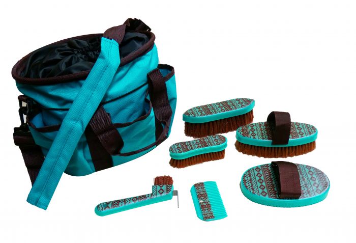 6 piece Navajo print grooming kit with nylon cordura carrying bag- 6 piece Navajo print grooming kit with nylon cordura carrying bag