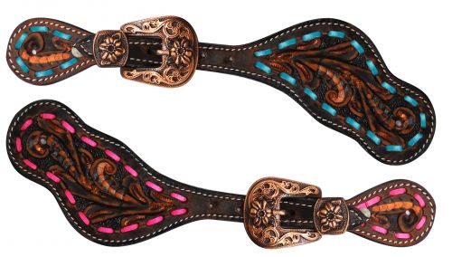 Buck stitch spur straps-Buck stitch spur straps