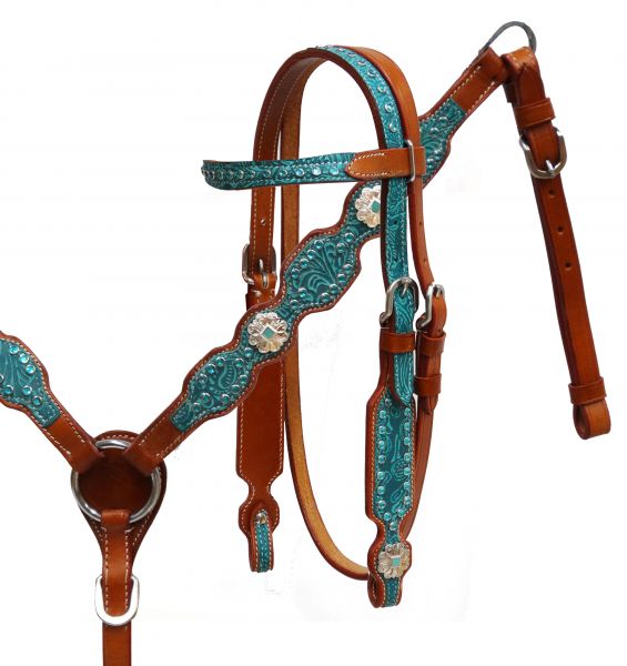 Pony size filigree overlay headstall and breast collar set- Pony size filigree overlay headstall and breast collar set