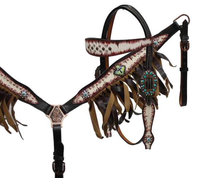 Cross concho headstall and breast collar set-Cross concho headstall and breast collar set