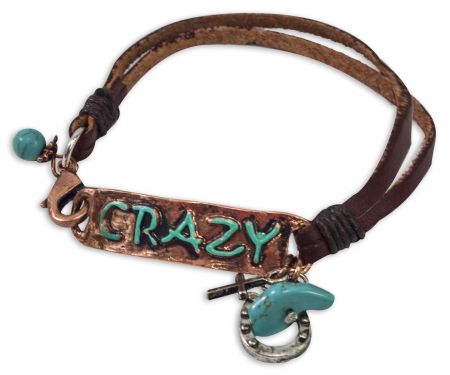 Double strand leather " crazy" bracelet-Double strand leather crazy bracelet