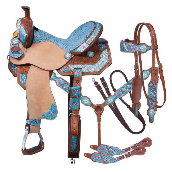 Silver Royal Macaelah Barrel 5 Piece Saddle Package-Silver Royal Macaelah Barrel 5 Piece Saddle Package